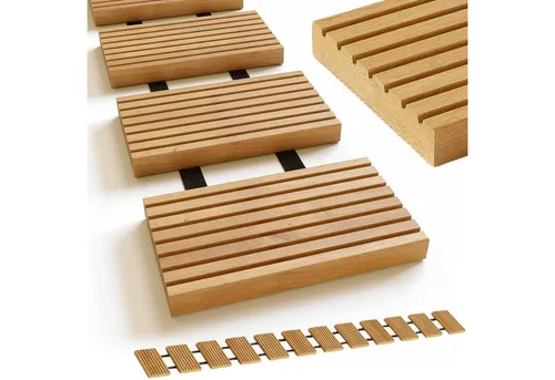 holz4home® Rollweg Aus Lärche 25 cm | Witterungsbeständig und Rutschfest - Rasenkanten – Flexibler Rollweg aus hochwertigem Lärchenholz, schnell ausrollbar, wetterfest und mit rutschfester Oberfläche für sicheren Halt im Garten.