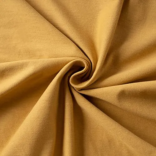 VelvetHome Spannbettlaken 140x200cm 100% gekämmte Baumwolle Made in EU Jersey Bettlaken 140x200 bis 25 cm Matratzenhöhe Spannbetttuch 140x200 Premium Qualität Schönen Farben Senf Farbe 140 x 200