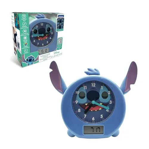 Lexibook Disney Stitch Alarm Clock - Experimentieren & Forschen - Der ultimative Schlafbegleiter mit sanften Melodien und Sonnenaufgangssimulation für erholsame Nächte und fröhliche Morgenstunden.