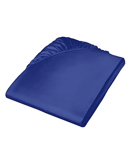 Fleuresse Colours Spannlaken, Uni-Mako-Satin, Kobalt, 200 x 200