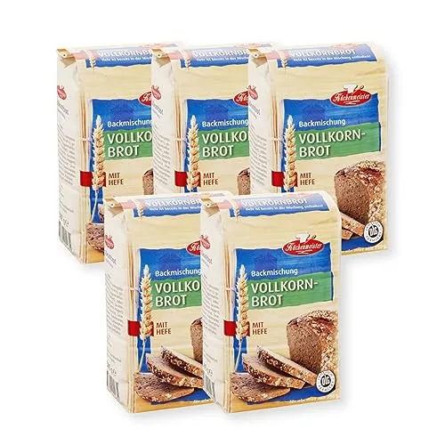 BIELMEIER KÜCHENMEISTER Brotbackmischung Vollkornbrot 5 x 500 g I Brotbackmischungen für Brotbackautomat & Ofen I Brot mit Backmischung leicht gemacht