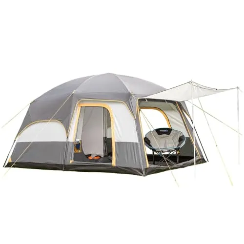 Skandika Tonsberg Campingzelt für 5 Personen - Geräumiges Zelt mit 3 Eingängen, abnehmbarem Überzelt und 4.000 mm Wassersäule. Ideal für Familiencamping, bietet hervorragende Belüftung und Schutz vor Insekten.