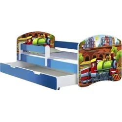 ACMA Jugendbett mit Matratze und Rausfallschutz