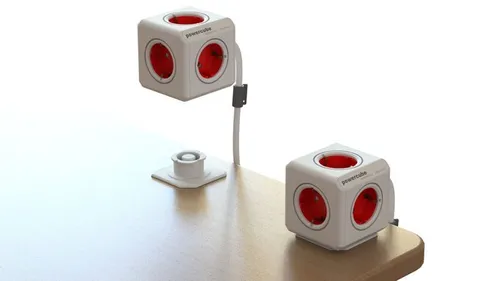 Allocacoc PowerCube extended Stromverteilungseinheit in rot von Allocacoc
