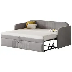 Okwish Schlafsofa, Grau, Textil, 90x180 cm, Schlafzimmer, Betten, Polsterbetten