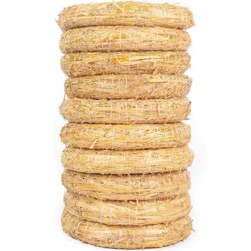 10er Set Strohrömer, Durchmesser 25 cm, Stärke 4 cm in beige von Glofrex