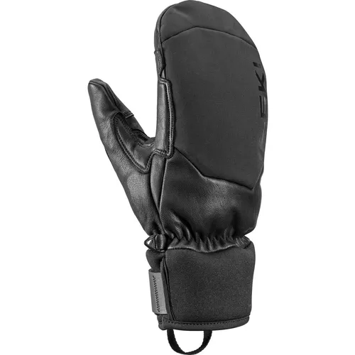 LEKI Hevon Zero Mitten black 8.0 - Skihandschuh Fäustlinge für Herren & Unisex, ideal für kalte Tage, aus hochwertigem Softshell und Premium Goatskin für besten Komfort und Wärme.