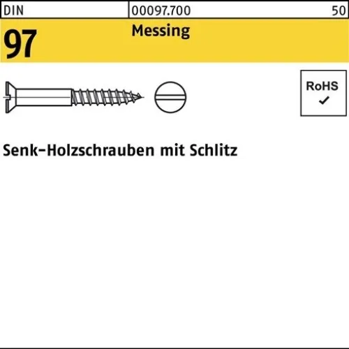 200er PACK(Stk) 000097700000035030 Holzschraube DIN 97 Senkkopf Schlitz 3,5 x 3