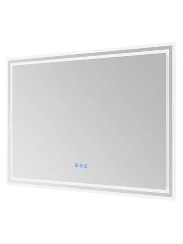 AQUABATOS LED-Lichtspiegel Badspiegel mit Beleuchtung LED Wandspiegel Lichtspiegel (Badezimmerspiegel beleuchtet 80x60cm 100x70cm 140x70cm), Kaltweiß Warmweiß Dimmbar Touch Schalter Spiegelheizung Energiesparend