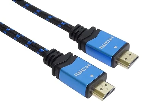 PremiumCord 4K High Speed ​​HDMI 2.0b Kabel 2m M/M 18Gbps mit Ethernet, Kompatibel mit Video 4K@60Hz UHD 2160p, 3D - vergoldete Anschlüsse, Baumwollummantelung, 2 m
