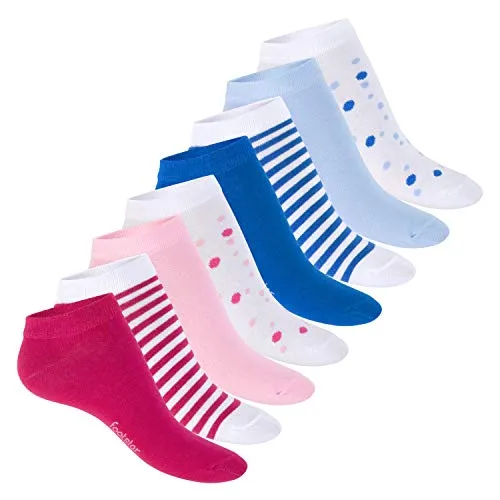 Footstar Damen Motiv Sneaker Socken (8 Paar) Kurze süße Söckchen mit Mustern - Multicolor 35-38