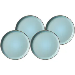 Ritzenhoff & Breker Visby Speiseteller 4er Set - Blau - Ø 26,5 cm - Teller aus Steingut, spülmaschinenfest und ideal für kreative Tischgestaltungen im skandinavischen Hygge-Stil.