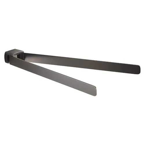 Gedy Doppelter Handtuchhalter Pirenei Gun Metall - Eleganter Handtuchhalter aus Messing und Cromall, ideal zur Wandmontage. Praktisch und stilvoll für jedes Badezimmer.