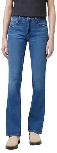 Wrangler Damen Bootcut Jeans Camellia, 29W / 30L - Bootcut Jeans für Damen mit mittlerer Elastizität. Bequem und stylisch mit schmalem Bein und klassischem Bootcut-Knöchel. Ideal für lässige Outfits.