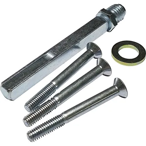 GRUNDMANN 100073 Sicherheits-Wechselstift Vierkantstift 8,5 mm und Schrauben, TS 38-42 mm, Stahl verzinkt, Silber