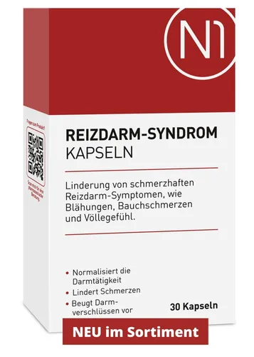 N1 Reizdarm Kapseln 30 St. - Schmerzfreie Verdauung - Medizinprodukt zur Linderung von Reizdarmbeschwerden, ideal für eine entspannte Verdauung und hergestellt in Deutschland.