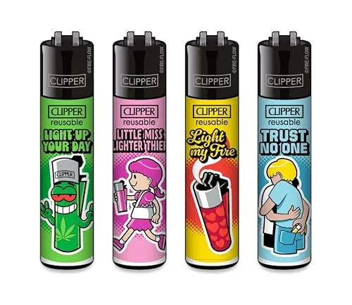 Sunmondo Clipper Feuerzeug Clipper Fans – Clipper Design Feuerzeug – nachfüllbares Gasfeuerzeug mit austauschbarem Feuerstein
