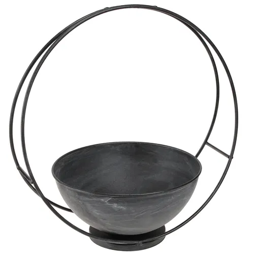 Deko Metallschale Anthrazit Ø22,5cm H33cm Dekoring Pflanzen in grau von Floristik24