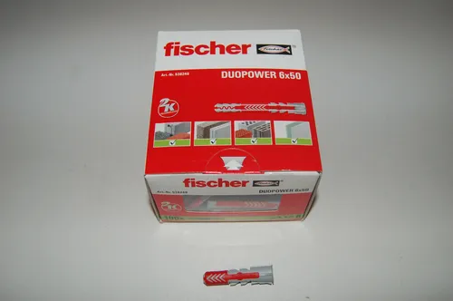 FISCHER DUOPOWER Dübel, 5x25 bis 14x70, 10 bis 100 Stück - Vielseitige Kunststoff-Dübel für sicheren Halt in unterschiedlichen Materialien, ideal für Heimwerkerprojekte.