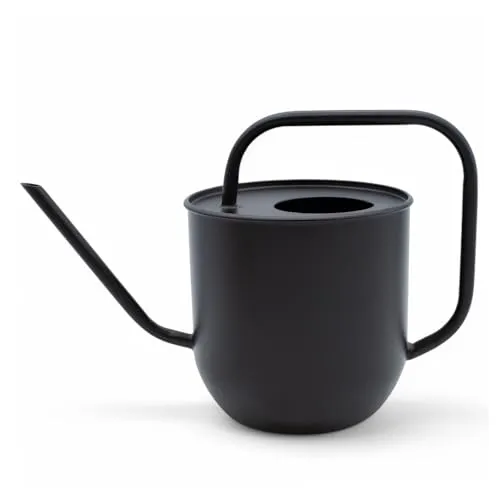 Metall Blumen Gießkanne schwarz matt von Spetebo