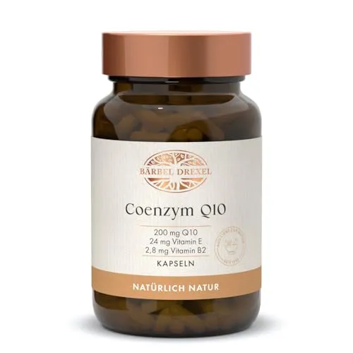 BÄRBEL DREXEL® Coenzym Q10 mit Vitamin E Kapseln Hochdosiert & Pflanzlich 100mg (30 Stk) 100% Vegane Herstellung Deutschland Vitamin B2 CoQ10 Coenyzm Q10 200mg Herzfunktionen Unterstützen