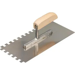 Connex Zahnkelle COX78123, aus rostfreiem Edelstahl, 10 mm Zahnung, 280 x 130 mm, mit Holzgriff