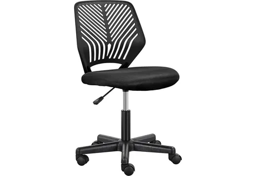 Yaheetech Drehstuhl Höhenverstellbarer Bürostuhl ohne Armlehnen, Schreibtischstuhl mit Netzbezug fürs Arbeitszimmer/Büro/Wohnzimmer