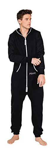Moniz Herren Jumpsuit, Onesie, Overall (XS, schwarz) in schwarz von Moniz