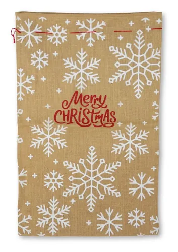 Riffelmacher Jutesack Merry Xmas mit Flocken 50 x 80 cm