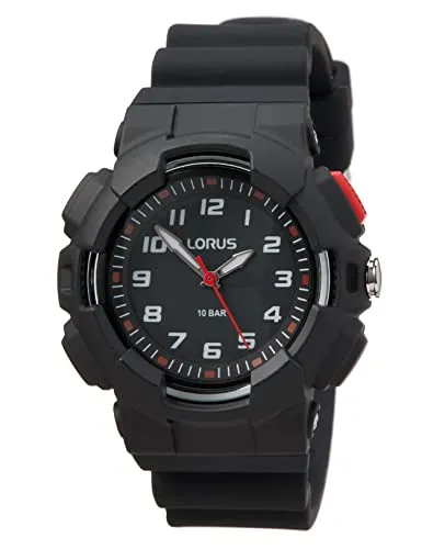 Lorus R2347NX9 Kinderuhr 38mm - Wasserdicht und Robust - Armbanduhr für Kinder mit 10 ATM Wasserdichtigkeit, strapazierfähigem Edelstahlgehäuse und leuchtenden Zeigern für optimale Ablesbarkeit.