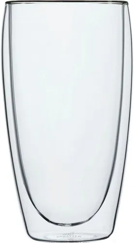 SABATIER International Latte-Macchiato-Glas Brasserie, 2-tlg., Borosilikatglas, Mundgeblasen, 300 ml, hitze- & kältebeständiges Borosilikatglas