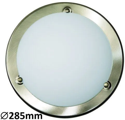 Klassische Deckenleuchte, Weiß/Braun, IP20, 1x60W/E27