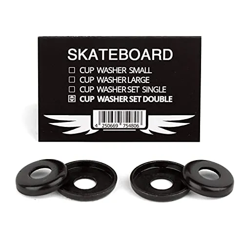 Skateboard Hardware Cup Washer 2er Set schwarz - Kingpin Scheiben Set für 2 Achsen