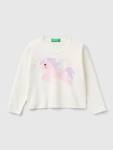 Benetton Pullover in Weiß, Größe 98, Baby von Benetton