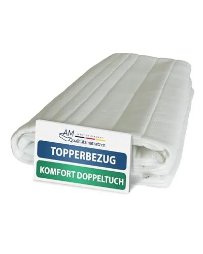 Hochwertiger Komfort Topperbezug 200x200cm - Matratzenauflagen, allergikerfreundlich und waschbar bei 60 Grad für ein optimales Schlafklima. Mit 4-seitigem Reißverschluss für einfache Handhabung.