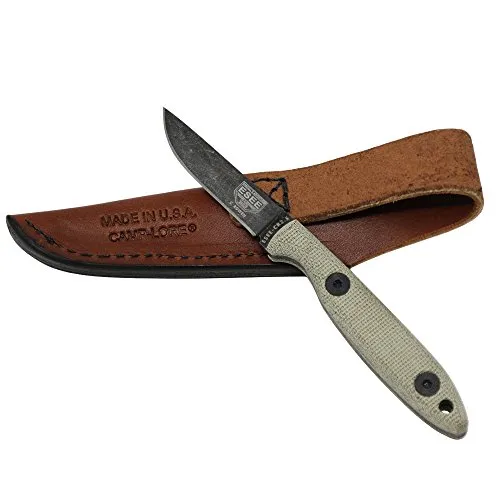 ESEE, Outdoormesser, Camp Lore Black Oxide Fixed, Klinge: 6,4 cm, Drop Point, Micarta, Jagdmesser, Full Tang, Inklusive Gürtelscheide, Stonewash