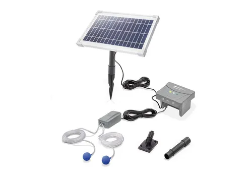 esotec Teichbelüfter Solar Teichbelüfter 8/200 - Teichbelüfter für kleinere Gartenteiche bis 1000 l, mit leistungsstarkem 8 W Solarmodul und langlebigem Lithium-Eisen-Akku für bis zu 23 Std. Laufzeit bei Sonnenschein. Ideal für gesunde Teichökosysteme.