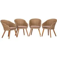 Acamp Set 4x ATACAMA Armsessel (401357) - Gartenmöbel Set mit 4 ATACAMA Armsesseln, wetterfest und ergonomisch für maximalen Komfort im Freien.