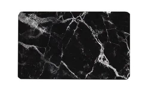 Tobil Badematte Badteppich rutschfest saugfähig Badvorleger Verschiedene Motive (Schwarz-011, 40x60cm)