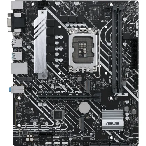 ASUS Prime H610M-A D4-CSM Mainboard - Micro-ATX, Intel H610 Chipsatz, 2x DDR4 Speicherunterstützung für leistungsstarke Konfigurationen