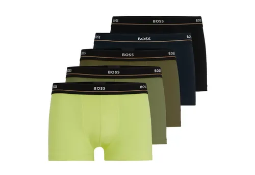 BOSS Trunk 5P Essential Herrenunterhosen - 5er Pack Herrenunterhosen mit elastischem Bund, aus hochwertiger Baumwolle für optimalen Tragekomfort und Passform.