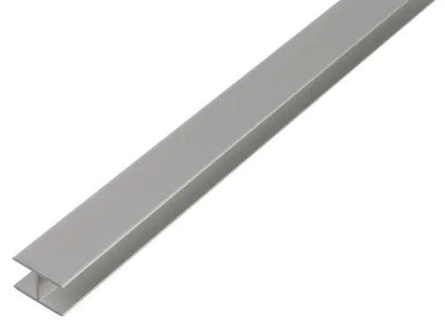Alberts 030548 H-Profil | selbstklemmend | Aluminium, silberfarbig eloxiert | 1000 x 12,9 x 22 mm
