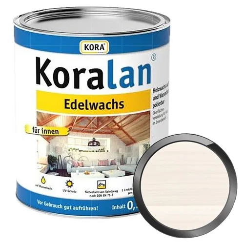 KORA KORALAN EDELWACHS - 0.75 LTR (LICHTWEISS) - Hochwertiger Möbelreiniger für strahlenden Glanz und Pflege. Ideal zur Unterstützung der Pflege von Holzoberflächen.