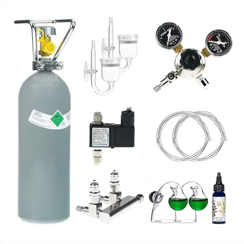 Guemmer products CO2 Anlage Aquarium Komplett-Set Ultimate Duo mit 2kg Mehrwegflasche für 2 Aquarien, gefüllt, NEU - Verschiedene Varianten beachten