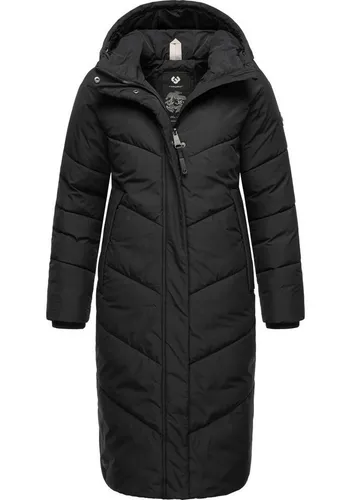 Ragwear Damen Winterjacke Suminka Black XL - Funktionsjacke, wasserdicht und warm gefüttert, ideal für kalte Jahreszeiten mit modischer V-Steppung und verstellbarer Kapuze.