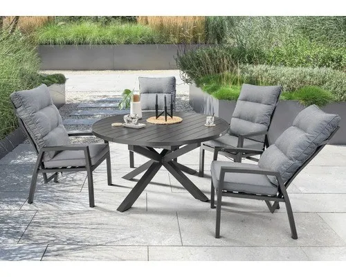Destiny Garten-Essgruppe GARDA ARONA, 4 Hochlehner + Tisch