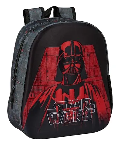 Kinderrucksack 3D Star Wars Schwarz - Taschen & Rucksäcke, cooler 3D-Star Wars Look für kleine Fans, ideal für Schule und Freizeit, robustes EVA-Material.