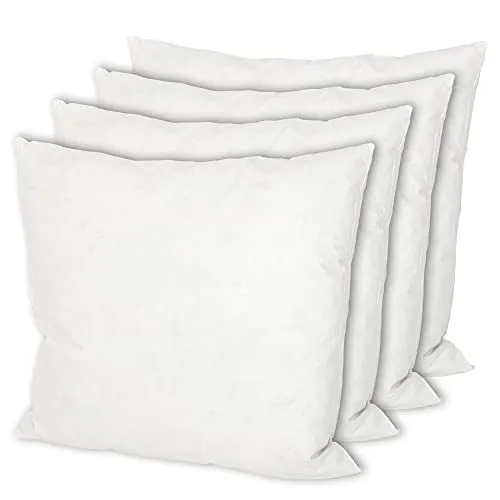 MSS e.K. 4er Set Federkissen | Größe: 25 cm x 25 cm | Füllgewicht: je 110 Gramm | 100% Baumwolle | kein Lebendrupf | Kissenfüllung | NOMITE Zertifiziert - milbenfrei | schadstoffgeprüft