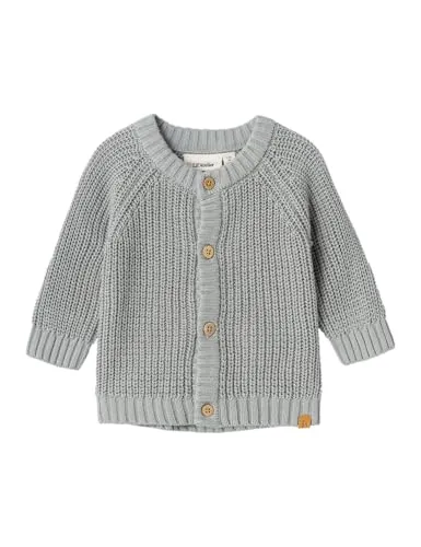 Name It Strickjacke NBNEMLEN LS KNIT CARD LIL grau 74 EU - Baby-Oberbekleidung aus 100% Bio-Baumwolle, maschinenwaschbar und ideal für sanfte Haut, perfekte Wahl für stilvolle Kleinkinder.