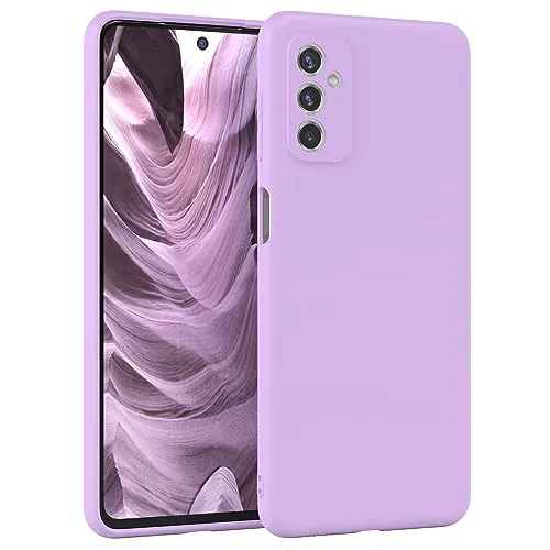 EAZY CASE - Silikonhülle für Samsung Galaxy M52 5G Hülle Silikon Case Lila weich stoßfeste Handyhülle Galaxy M52 5G Schutzhülle mit Kameraschutz Dünn Premium Schutz Cover TPU Phone Bumper in Violett